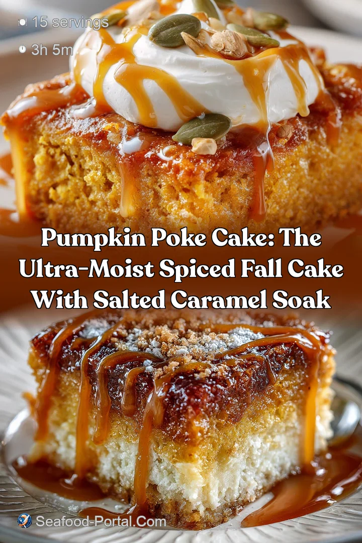 Pumpkin Poke Cake: The ultra-moist Spiced Fall Cake with Salted Caramel Soak