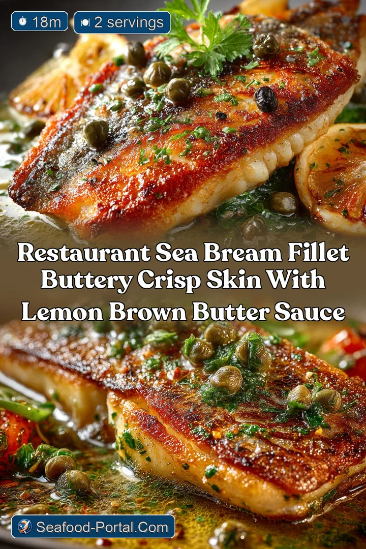 Restaurant Sea Bream Fillet Buttery Crisp Skin with Lemon Brown Butter Sauce