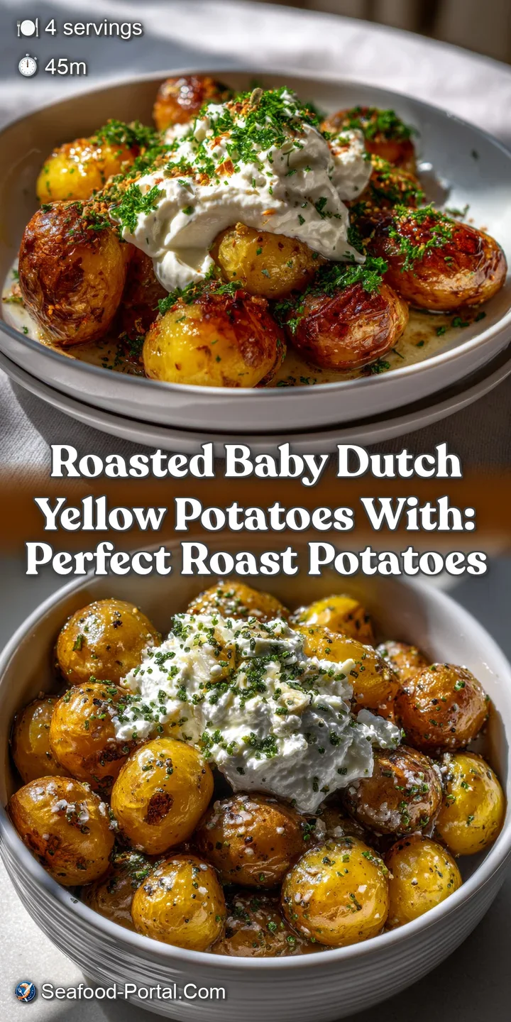 Close-up of fluffy whipped feta and tender potatoes, showing crispy edges and soft centers. Garnished with fragrant garlic...