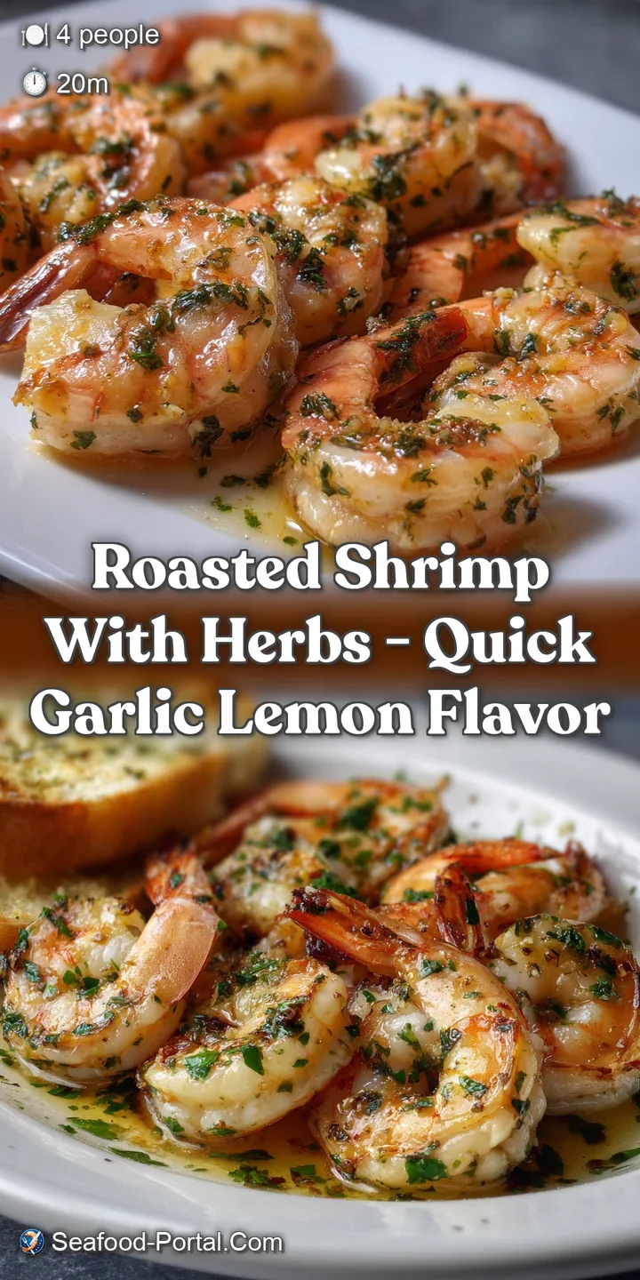 Roasted Shrimp with Herbs - Quick Garlic Lemon Flavor