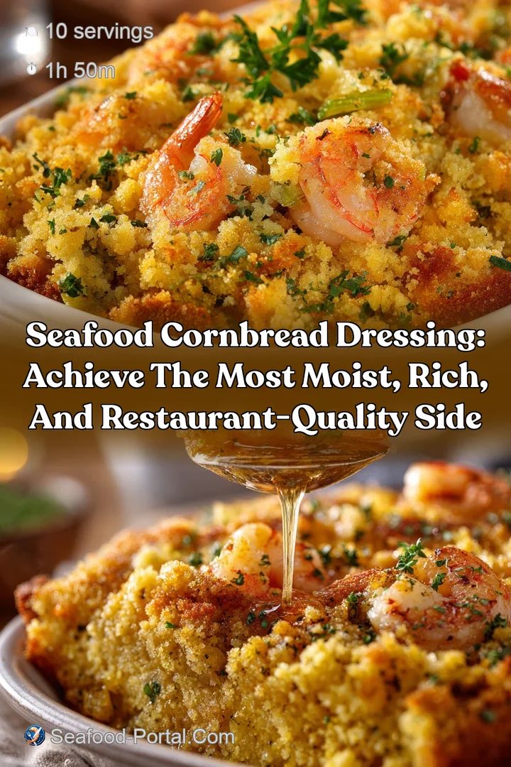 Seafood Cornbread Dressing: Achieve the most moist rich and restaurant-quality side