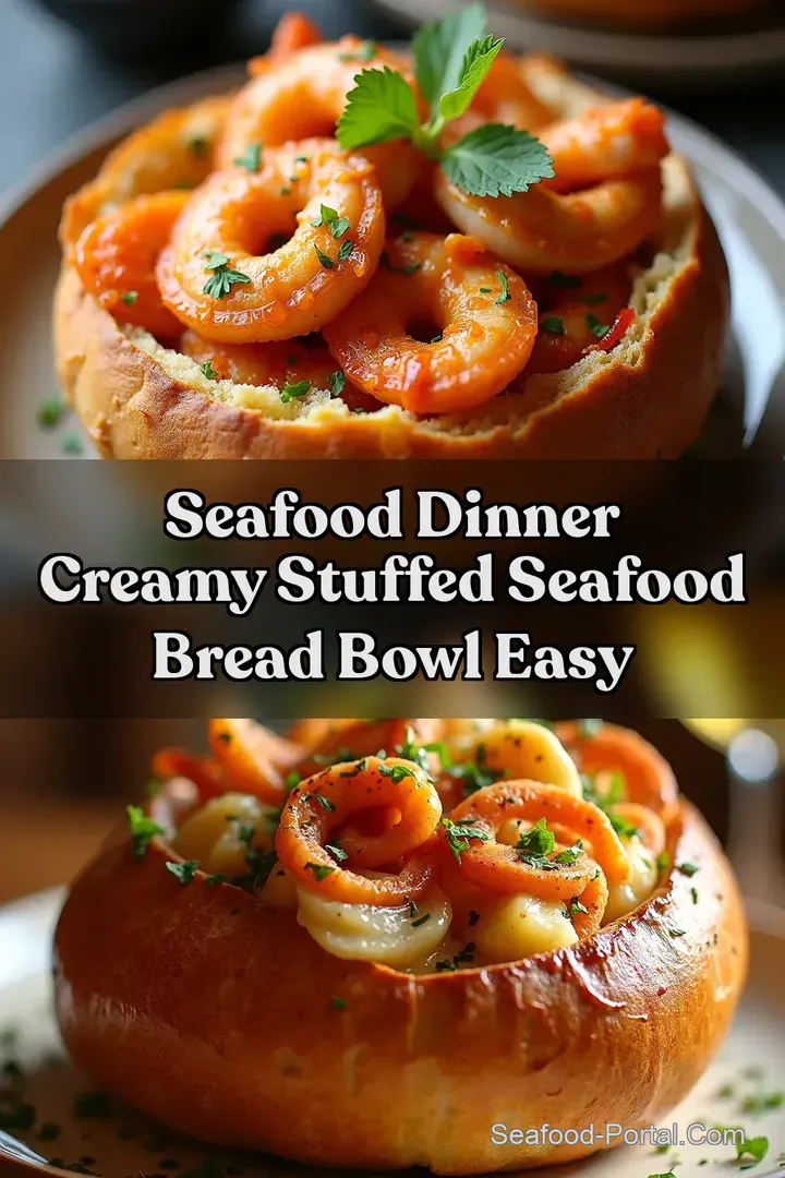 Seafood Dinner Creamy Stuffed Seafood Bread Bowl Easy