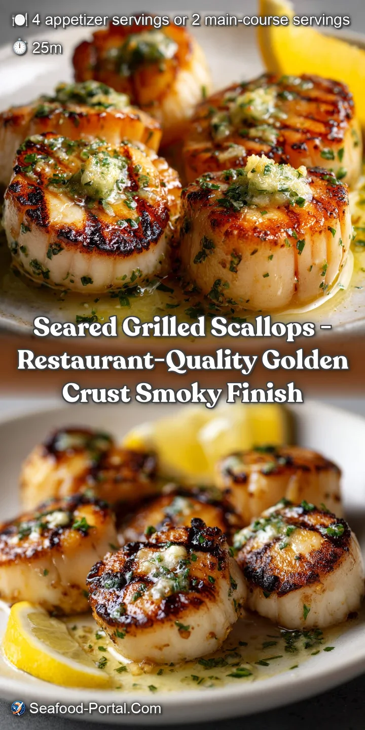 Seared Grilled Scallops - Restaurant-Quality Golden Crust Smoky Finish