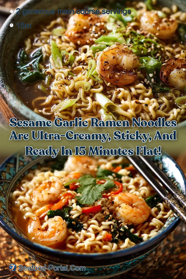 Sesame Garlic Ramen Noodles are ultra-creamy sticky and ready in 15 minutes flat!
