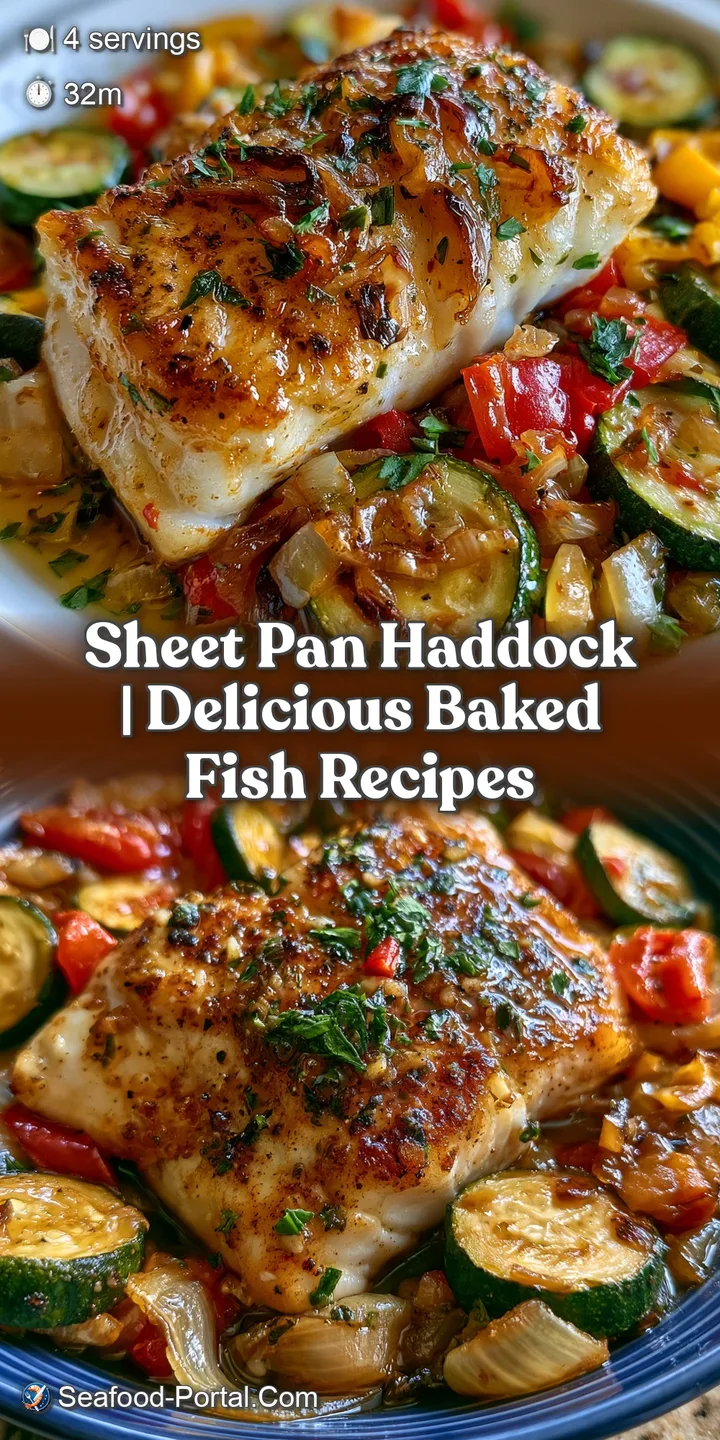 Close-up of flaky white fish with a buttery golden crust beside tender, charred zucchini and fresh parsley sprigs.