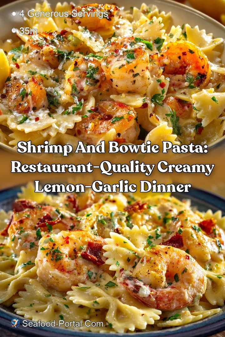 Shrimp and Bowtie Pasta: Restaurant-Quality Creamy Lemon-Garlic Dinner