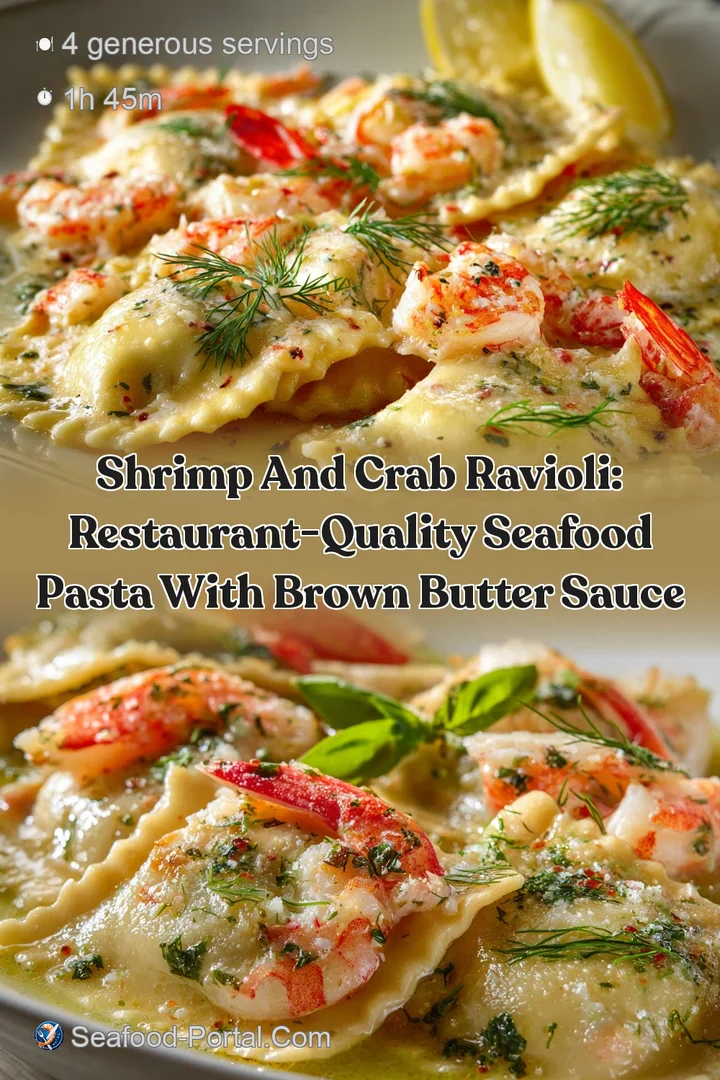 Shrimp and Crab Ravioli: Restaurant-Quality Seafood Pasta with Brown Butter Sauce
