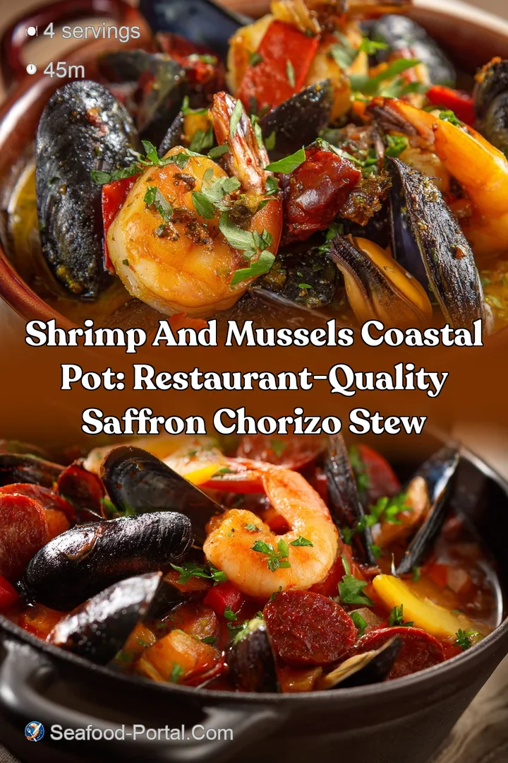 Shrimp and Mussels Coastal Pot: Restaurant-Quality Saffron Chorizo Stew