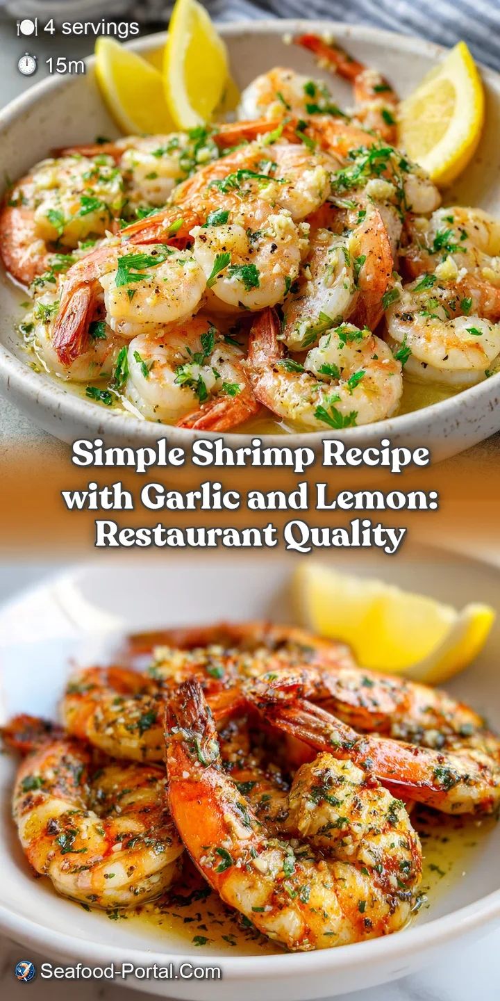 Close-up of plump, juicy shrimp glistening with a buttery, lemon-garlic sauce, invitingly served on a white plate.