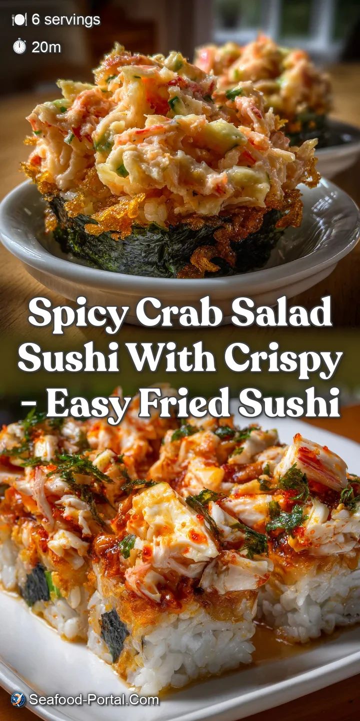 Spicy Crab Salad Sushi with Crispy - Easy Fried Sushi