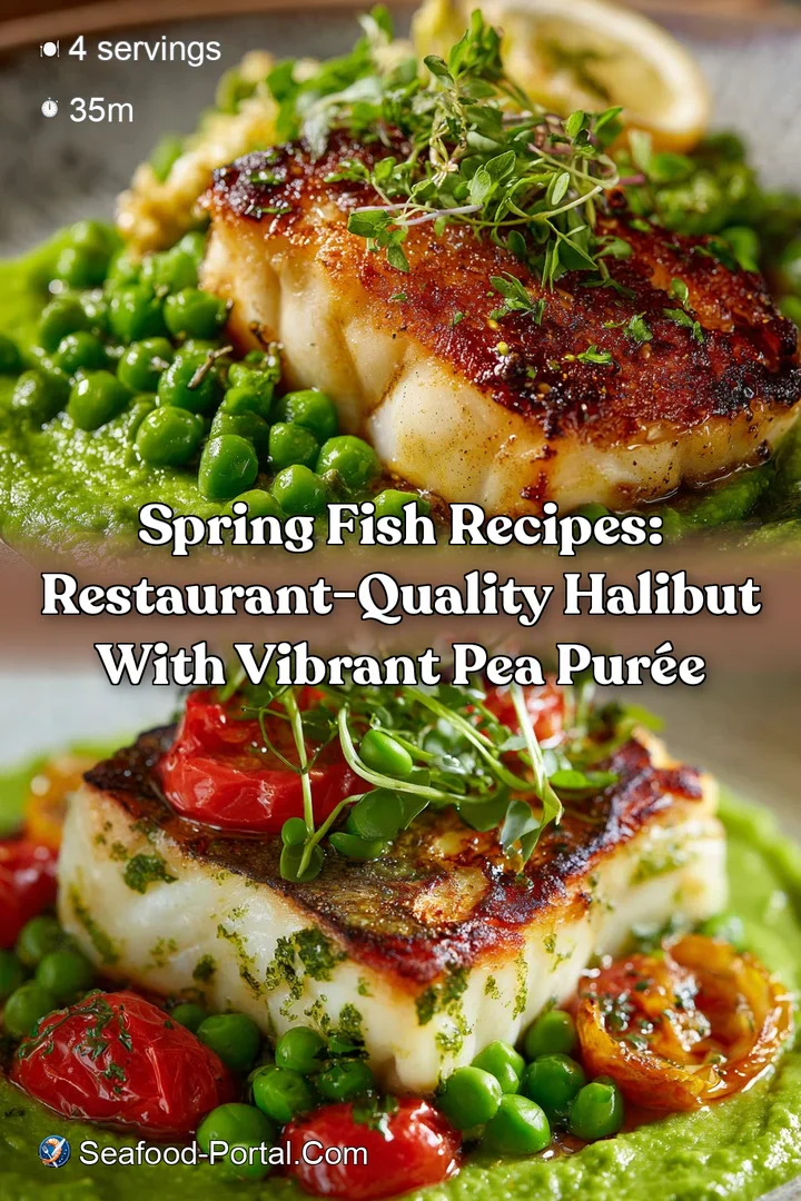 Spring Fish Recipes: Restaurant-Quality Halibut with Vibrant Pea Pur&eacute;e