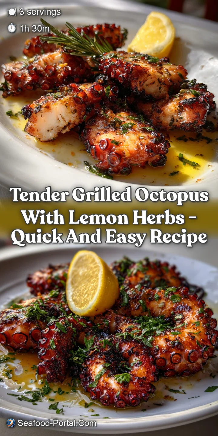Tender Grilled Octopus with Lemon Herbs - Quick and Easy Recipe