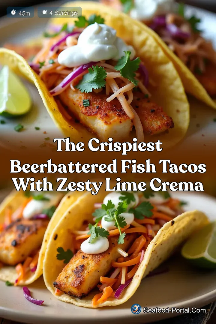 The Crispiest BeerBattered Fish Tacos with Zesty Lime Crema