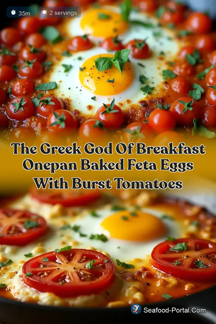 The Greek God of Breakfast OnePan Baked Feta Eggs with Burst Tomatoes