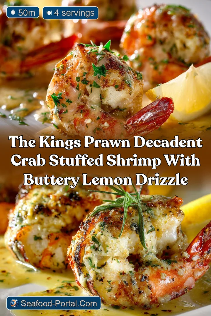 The Kings Prawn Decadent Crab Stuffed Shrimp with Buttery Lemon Drizzle