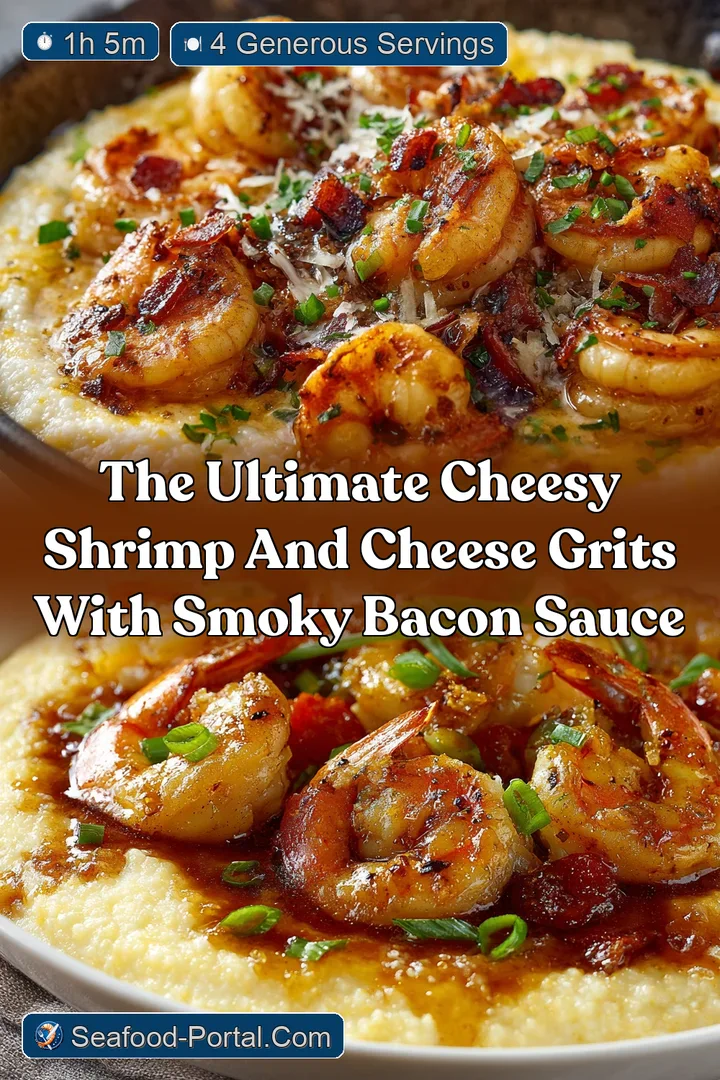 The Ultimate Cheesy Shrimp and Cheese Grits with Smoky Bacon Sauce
