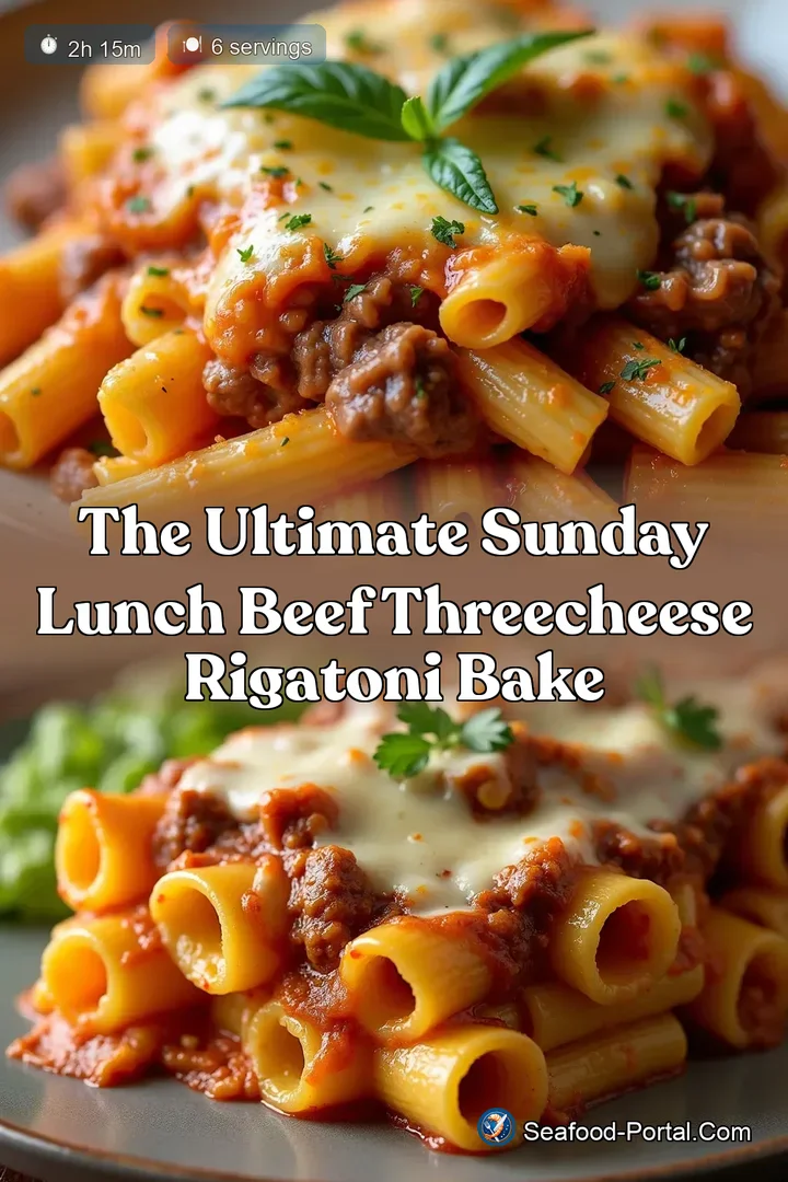 The Ultimate Sunday Lunch Beef ThreeCheese Rigatoni Bake