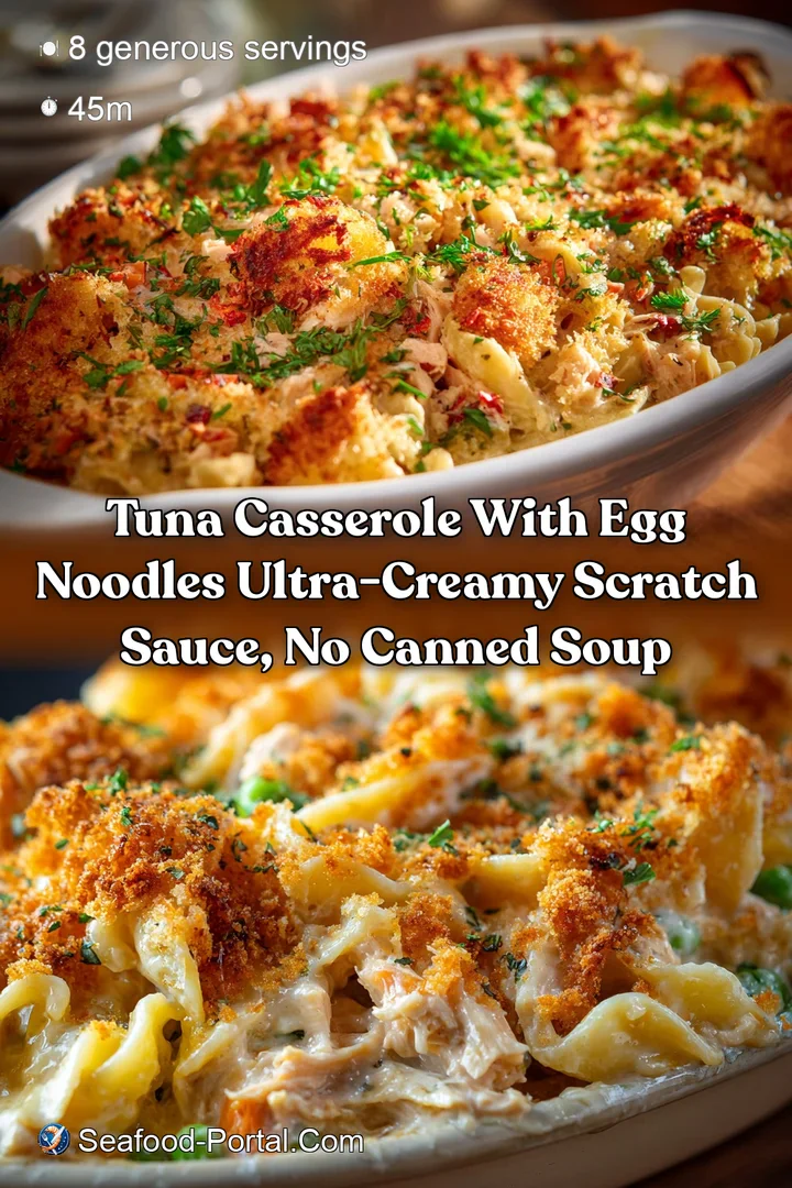 Tuna Casserole with Egg Noodles Ultra-Creamy Scratch Sauce No Canned Soup