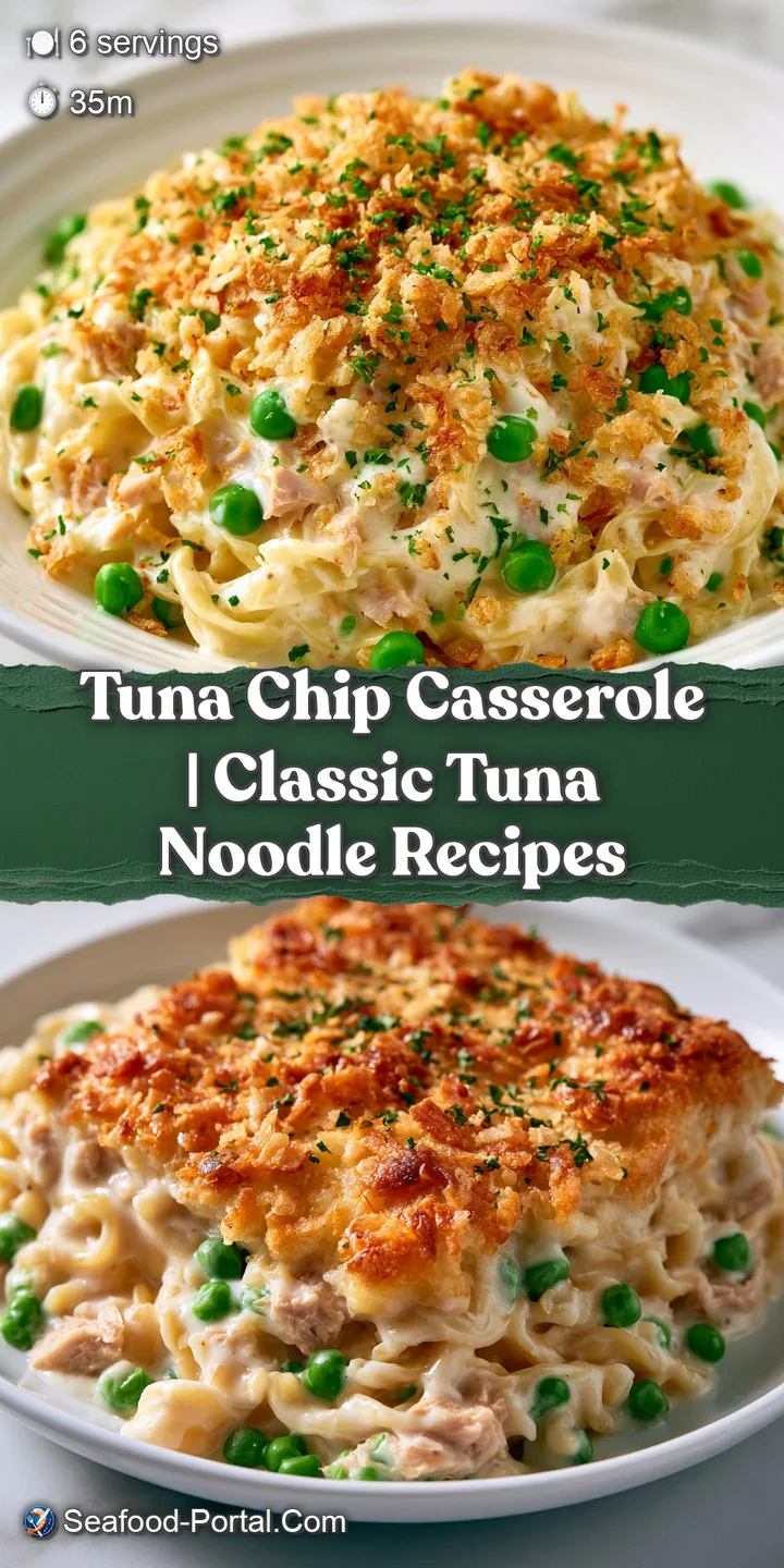 Close-up of a toasted potato chip crust over a rich, creamy tuna filling with bubbling cheese and visible steam.