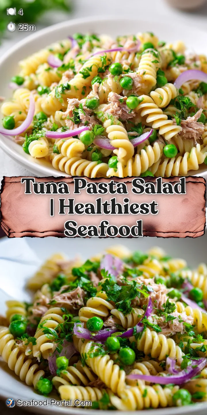 Extreme close-up of flaky tuna and tender pasta coated in a smooth, creamy sauce with tiny flecks of black pepper.