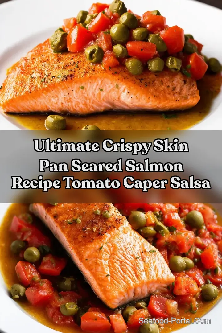 Ultimate Crispy Skin Pan Seared Salmon Recipe Tomato Caper Salsa : PIN FOR LATER Ultimate Crispy Skin Pan Seared Salmon Recipe Tomato Caper Salsa
