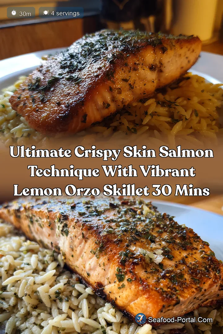 Ultimate Crispy Skin Salmon Technique with Vibrant Lemon Orzo Skillet 30 Mins