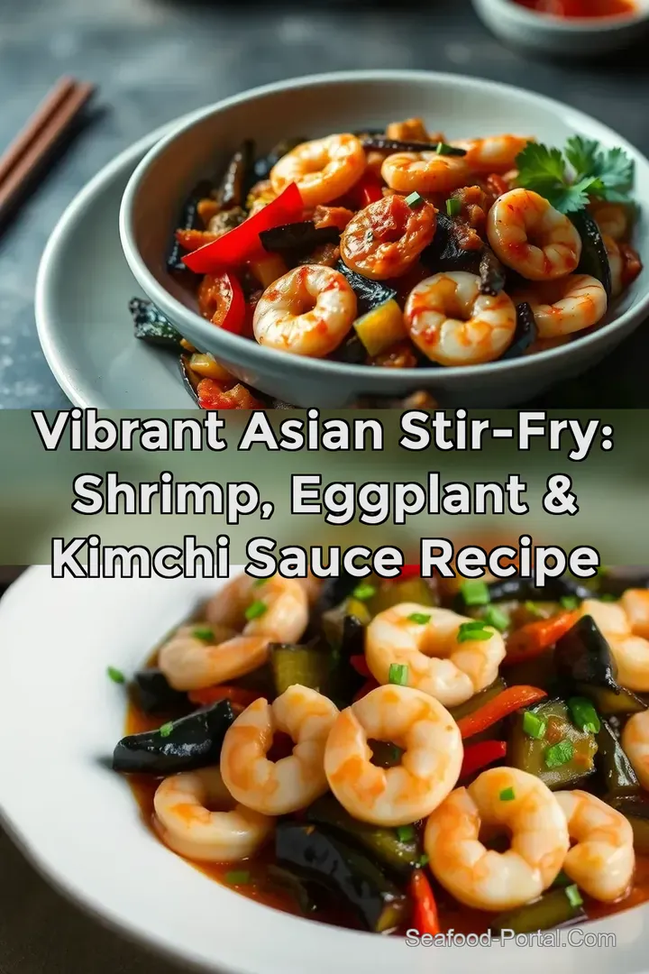 Vibrant Asian Stir-Fry: Shrimp Eggplant & Kimchi Sauce Recipe