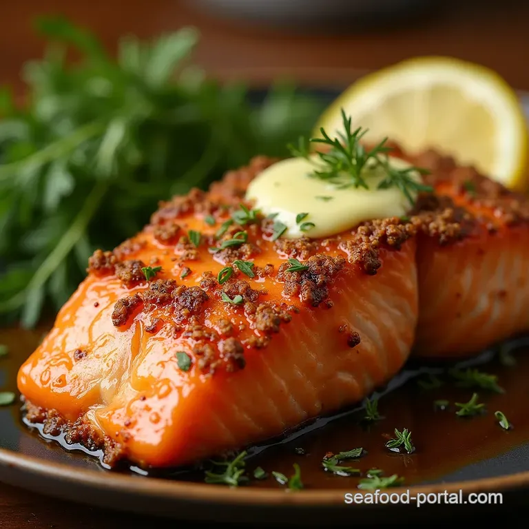 Crispy Skin Magic 10Minute Air Fryer Salmon with LemonDill Butter presentation