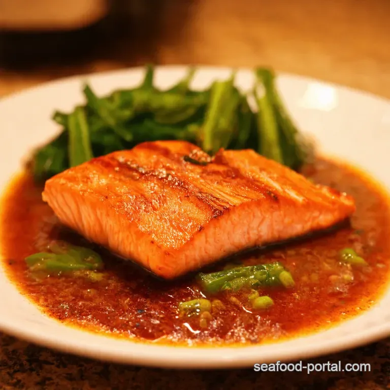 20Minute Teriyaki Glazed Salmon for Two presentation