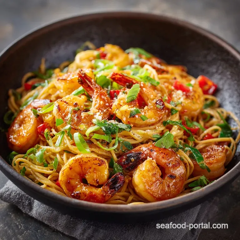 Garlic Shrimp Noodles the Ultimate 25Minute Garlic Butter Scampi Fusion presentation