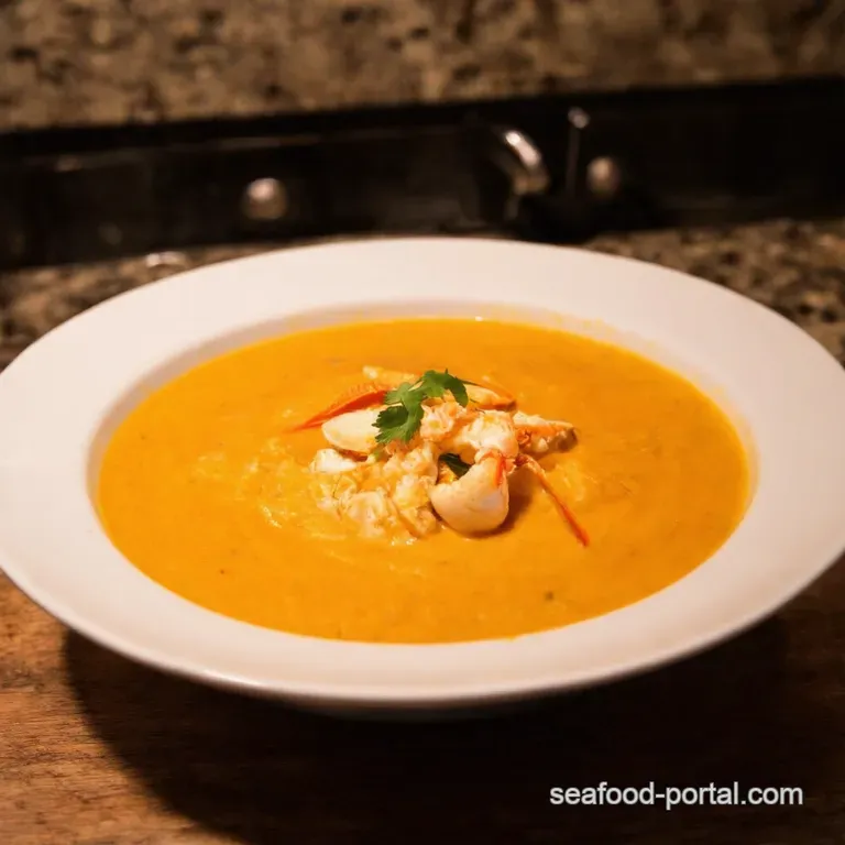 30Minute Creamy Crab Shrimp Bisque presentation