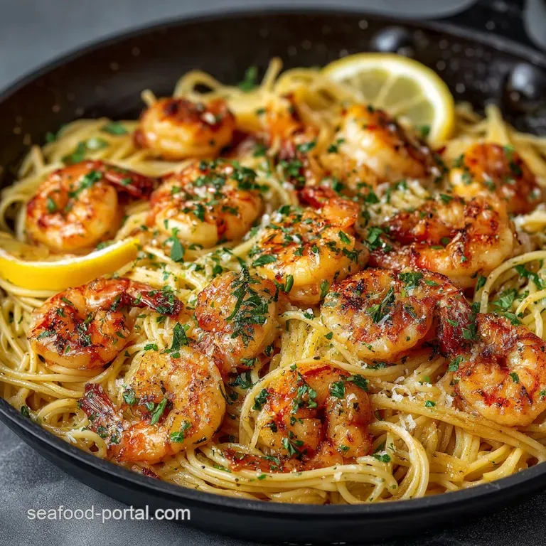 The Best 30Minute Lemon Shrimp Pasta with Garlic Butter Sauce presentation