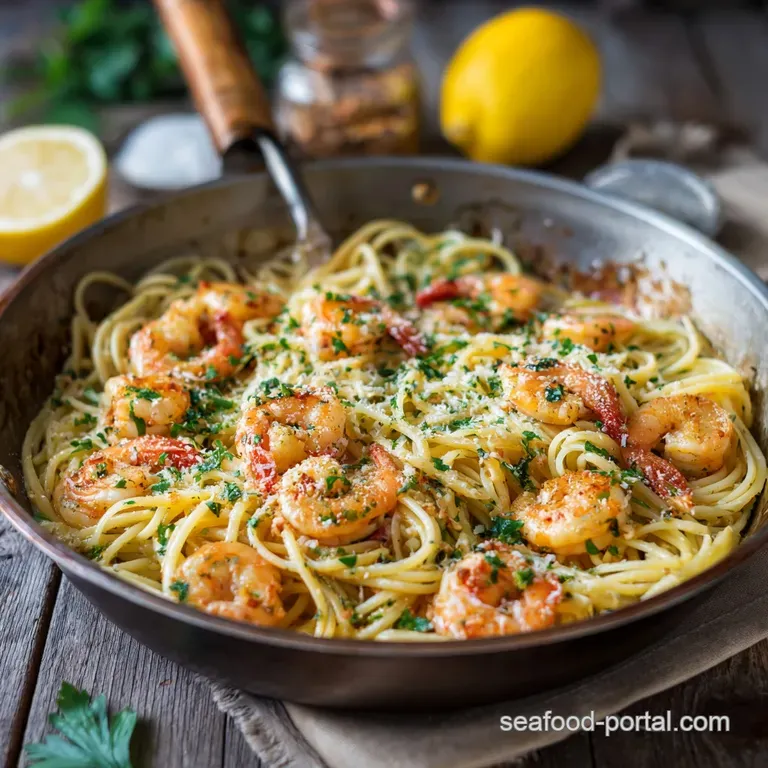 The Classic 30Minute Shrimp Scampi with Linguine presentation