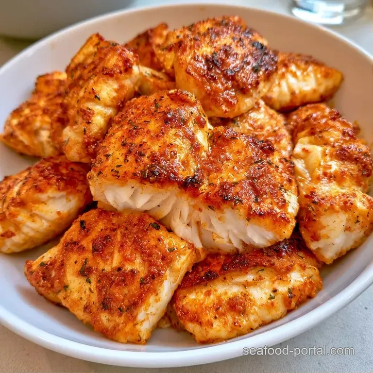 Golden-brown spiced fish fillets arranged with bright yellow lemon wedges and fresh parsley on a slate platter.