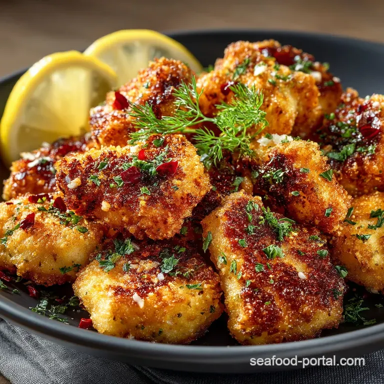 Crispy SouthernStyle Air Fryer Catfish Nuggets with Zesty Tartar Dip presentation
