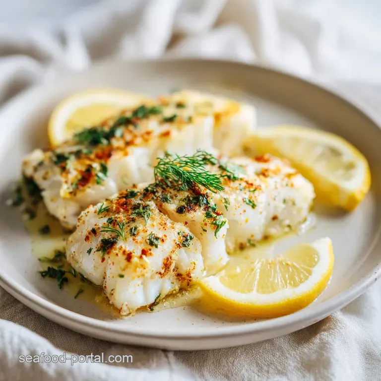 Delicately plated flaky white cod beside bright green asparagus spears, with a sprinkle of fresh parsley.