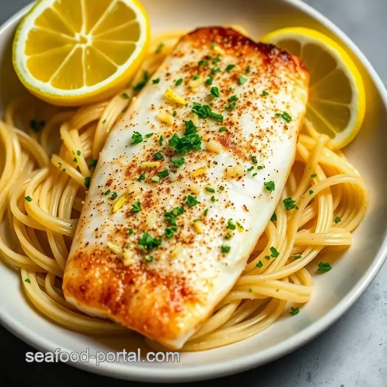 Air Fryer Sea Bass with Garlic and Lemon presentation