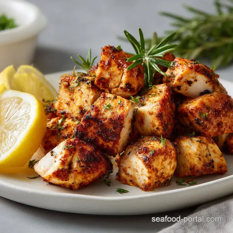 Tender air fryer turkey thigh, expertly carved, with crispy skin arranged beside a medley of roasted vegetables on a prist...