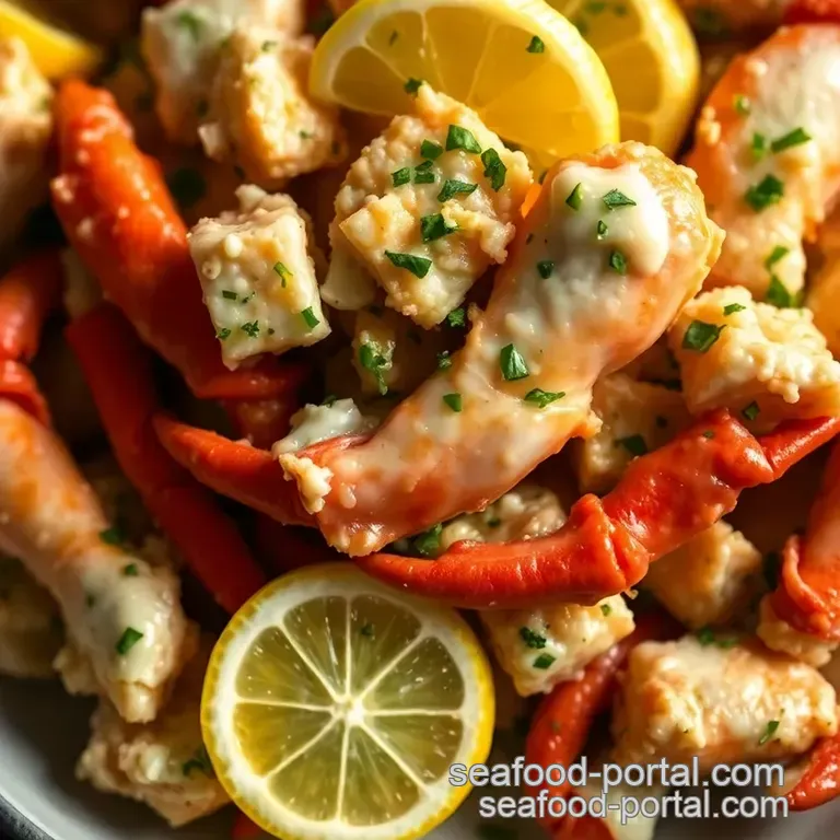 Alaskan Snow Crab with Garlic Herb Butter presentation