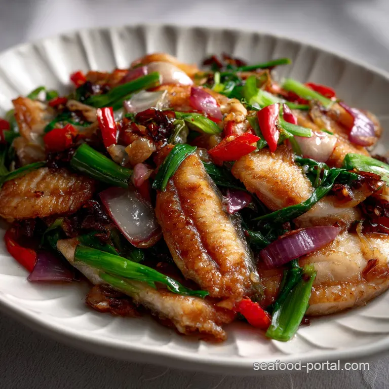 Asian Stir Fried Tilapia: Quick Ginger Scallion Sauce presentation