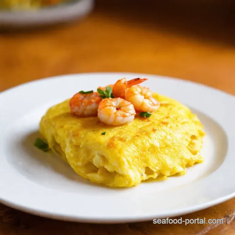 AsianInspired Shrimp and Rice Omelettes presentation