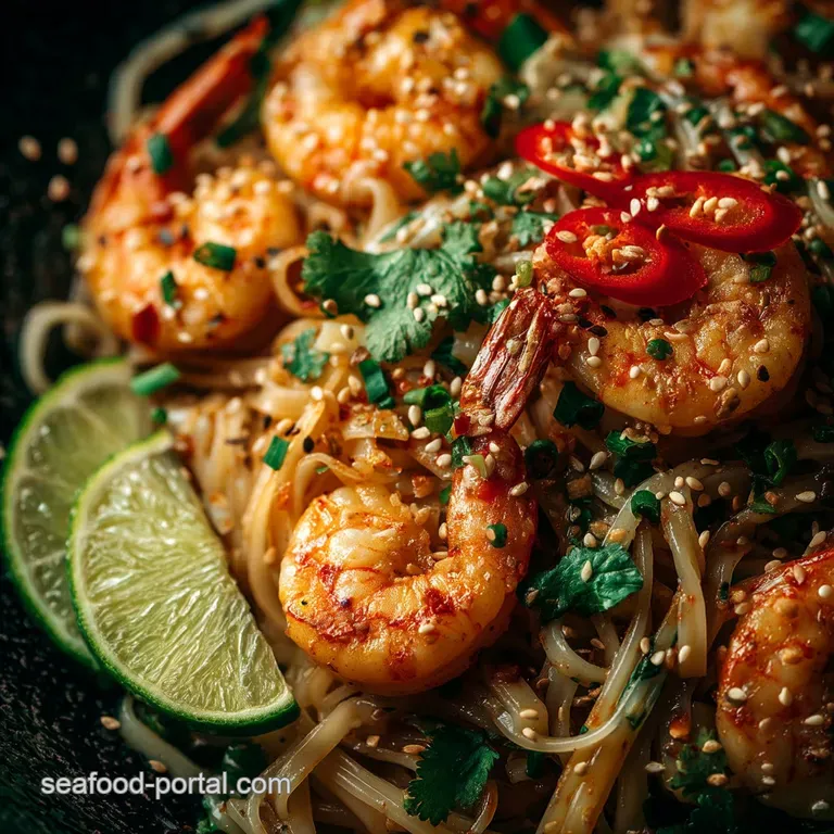 Authentic StreetStyle Shrimp Pad Thai Sweet Sour and Savoury Perfection presentation