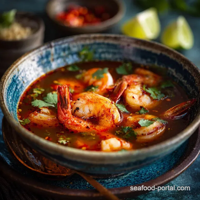 The Perfect Tom Yum Shrimp Soup Goong Hot Sour Aromatic presentation