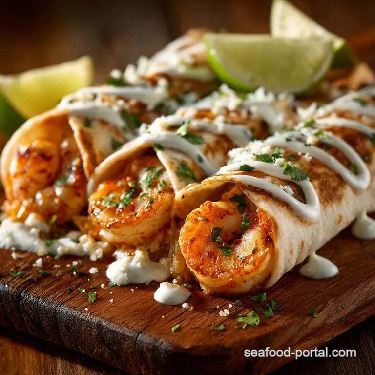 Shrimp Burrito Recipe: Spicy Chipotle-Lime with Creamy Baja Crema
