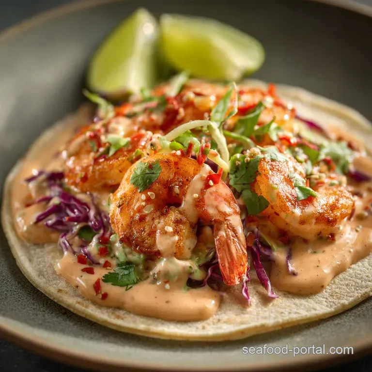 The Baja Bomb Smoky Chipotlelime Crema for Shrimp Tacos presentation