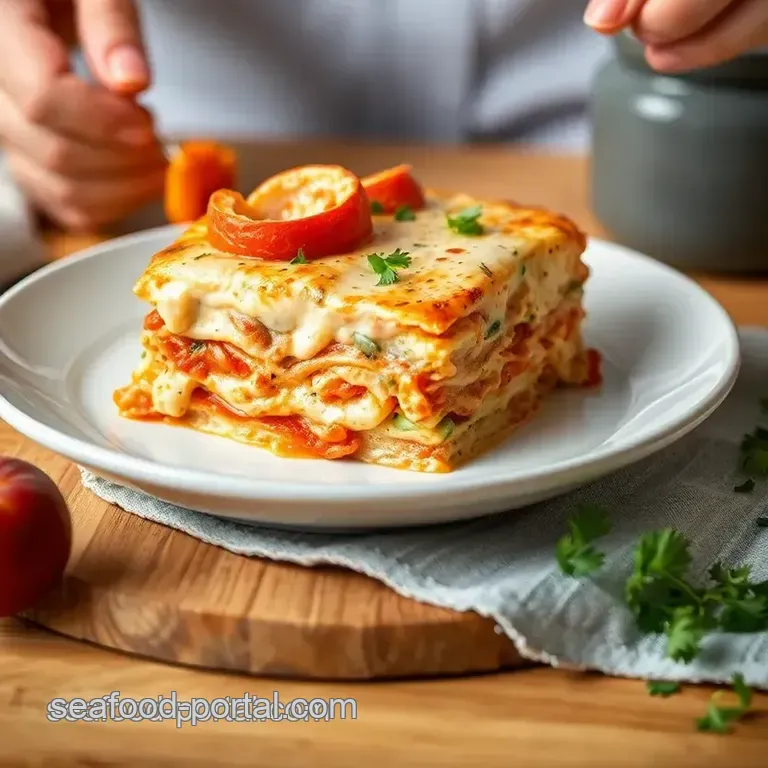Quick & Creamy Seafood Lasagna: A Culinary Delight in 65 Minutes presentation