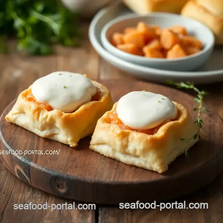 Delightful Salmon Puff Pastry with Creamy Filling presentation