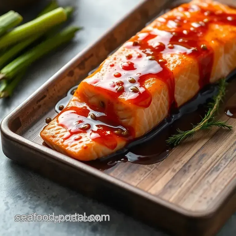 Honey-Ginger Soy Glazed Baked Salmon presentation