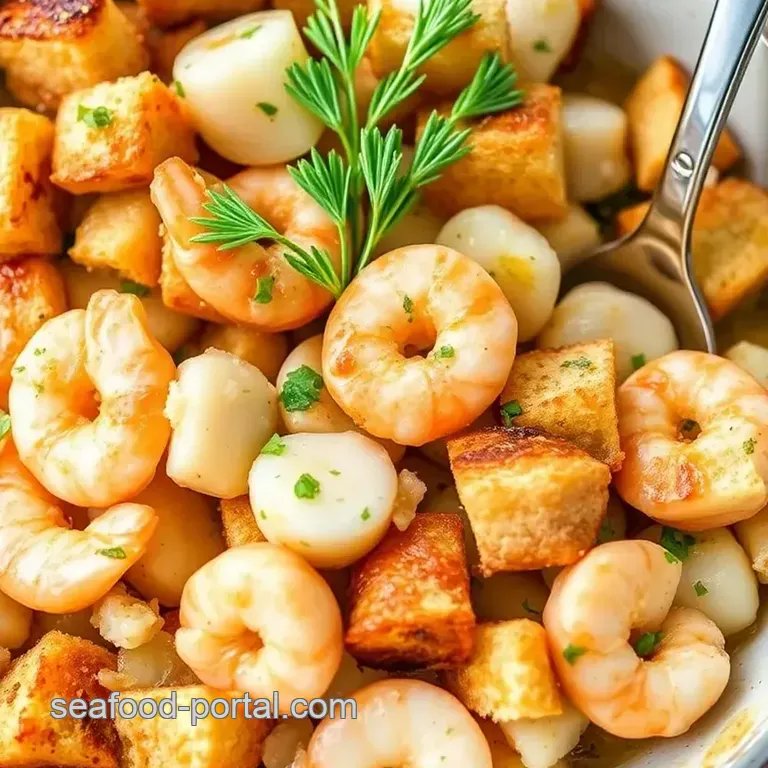 Savory Seafood Stuffing presentation