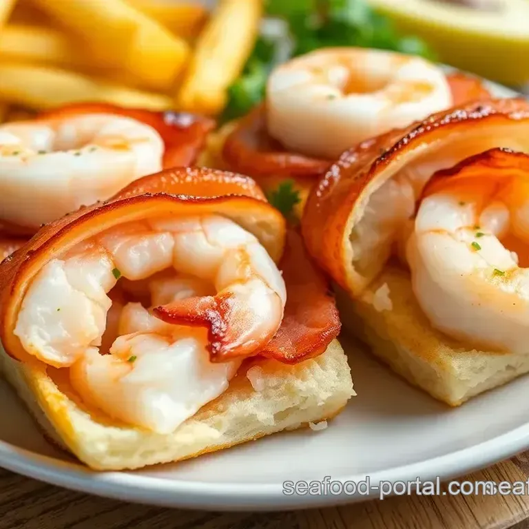 Shrimp and Crab Stuffed Bacon Rolls